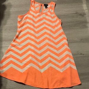 Justify Orange and White Chevron Mini Dress
